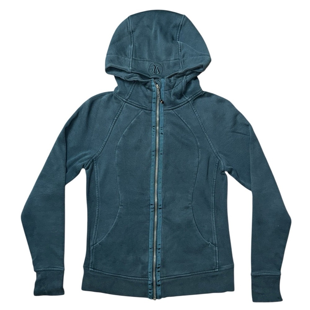 Lululemon Jacket Women 8 Scuba Hood Pocket Zip Up Coat Logo Cruise Run‎ Gym Core